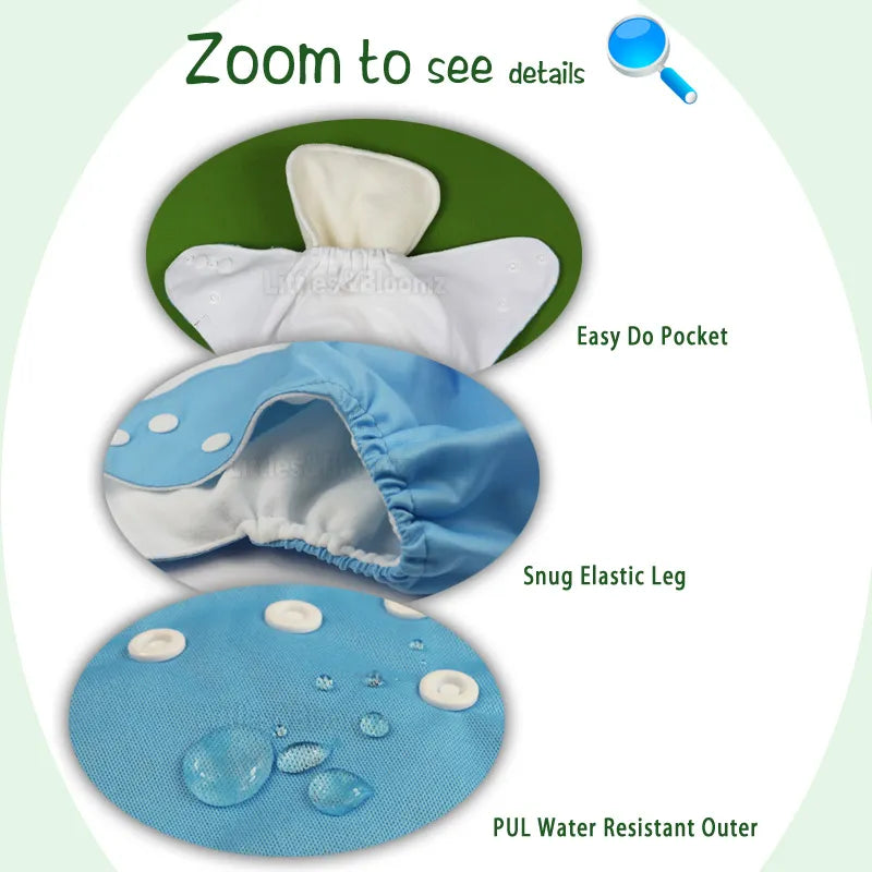 [Littles & Bloomz] 2023 couche-culotte lavable et réutilisable, couche-culotte écologique