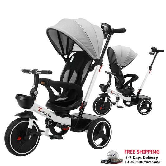 UBRAVOO – Tricycle pour poussette de bébé, Rotation à 360 degrés, position assise et couchée,