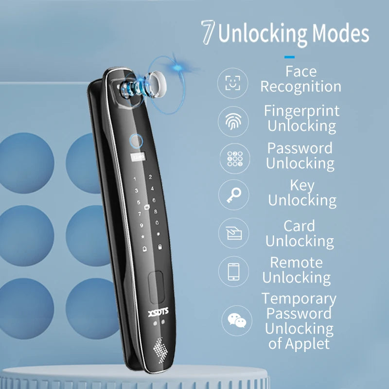 Serrure de porte intelligente 3D, moniteur de caméra de sécurité, empreinte digitale intelligente, mot de passe biométriqueElectronic Key Unlock Usmart Go