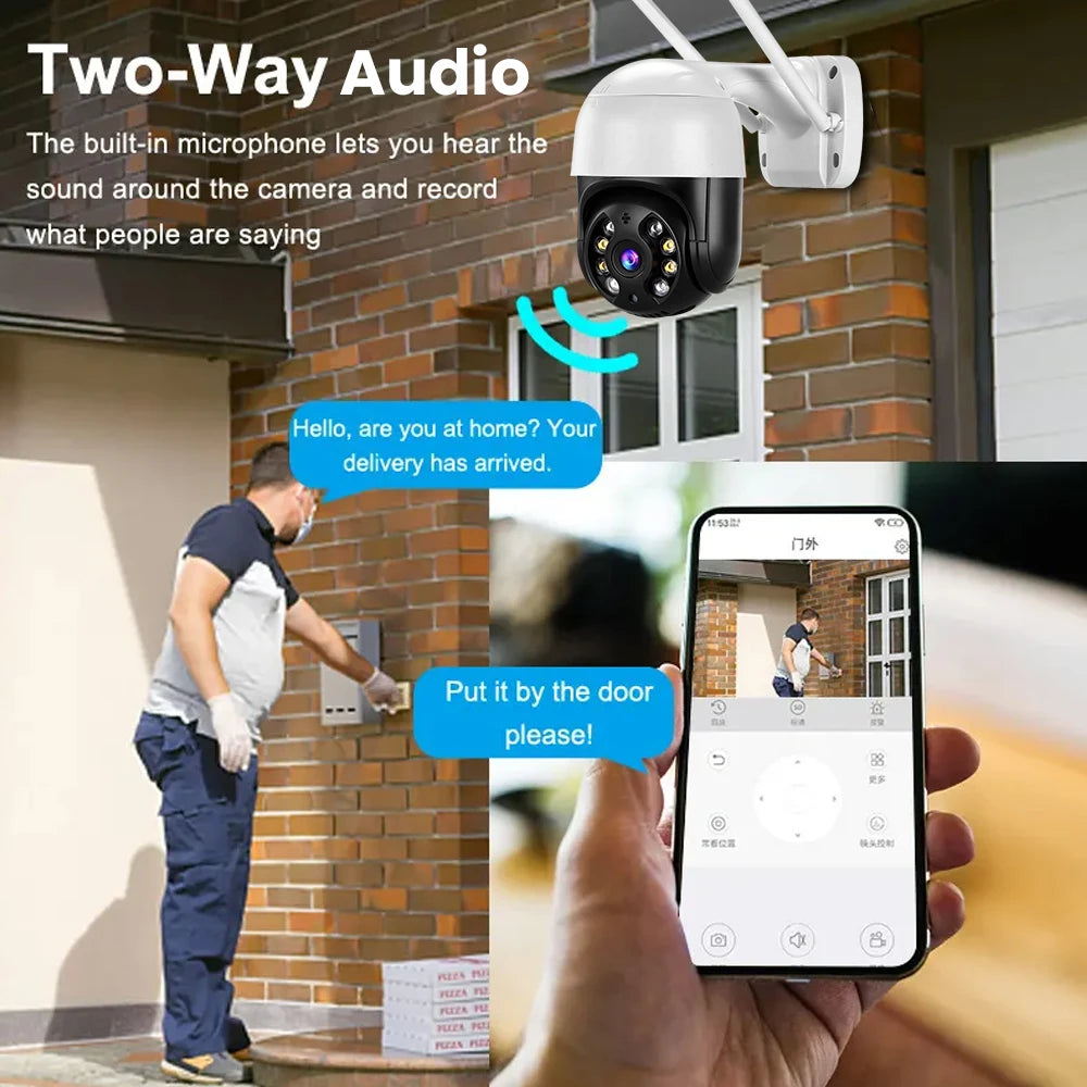 Caméra intelligente Wifi PTZ 4K 8mp, Zoom numérique 5x, détection humaine AI,