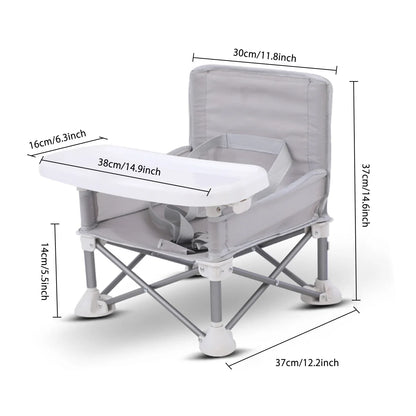 Chaise de bébé compacte et pliable en alliage d'aluminium, avec ceinture de sécurité,