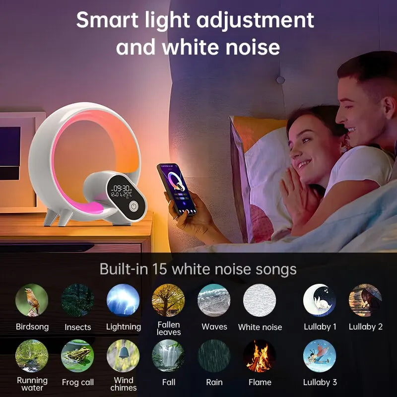 Nouveauté Smart Q Led réveil lumière ambiante veilleuse réglable réveil réveil pour enfants