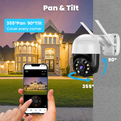 Caméra intelligente Wifi PTZ 4K 8mp, Zoom numérique 5x, détection humaine AI,