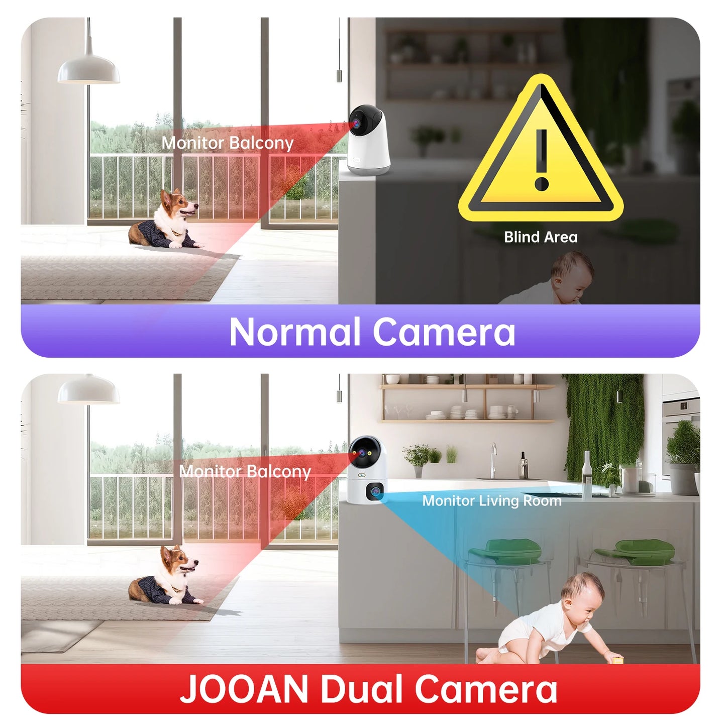 JOOAN 4K PTZ caméra IP 5G WiFi double lentille CCTV caméra de sécurité maison