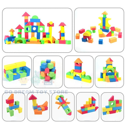 Blocs de construction EVA souples, 46 pièces, jouets éducatifs pour enfants,