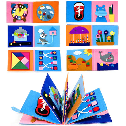 Montessori bébé occupé conseil 3D tout-petits histoire livre en tissu jouets sensoriels pour bébés