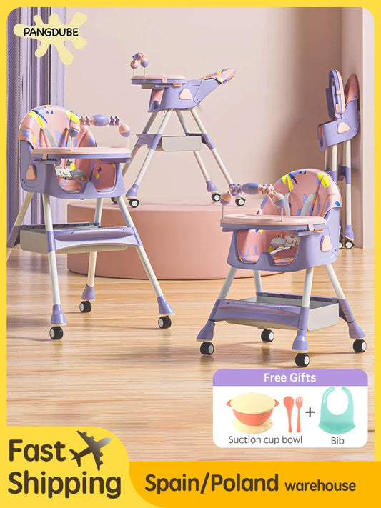 Chaise de repas inclinable pour bébé, multifonctionnelle et pliable, pour enfants de 6 mois à 6 ans