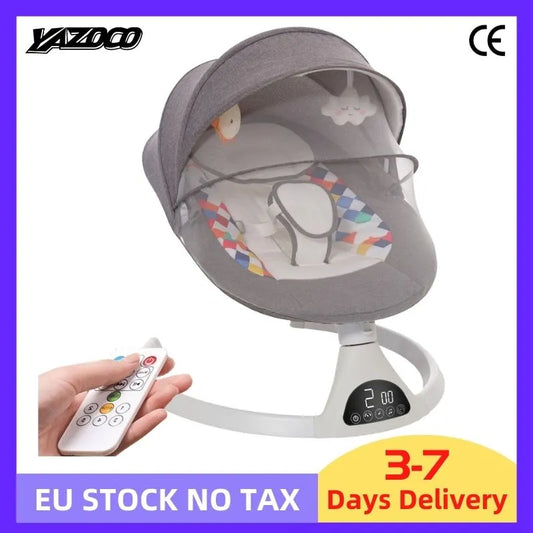 Lit à bascule électrique de luxe pour bébé, balançoire électrique inclinable