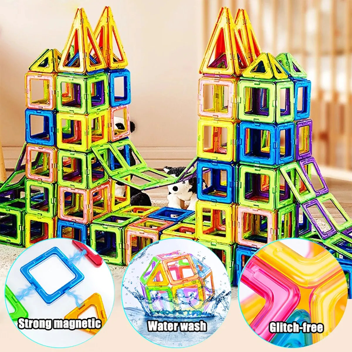 Blocs de Construction magnétiques grande taille et Mini taille bricolage aimants jouets pour enfants