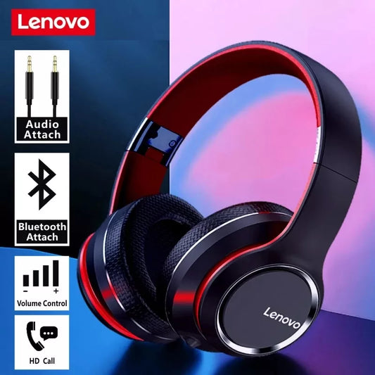 Lenovo – écouteurs Bluetooth HD200, casque d'écoute sans fil pliable pour ordinateur