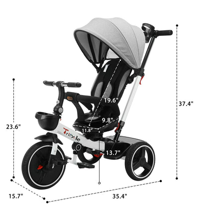 UBRAVOO – Tricycle pour poussette de bébé, Rotation à 360 degrés, position assise et couchée,