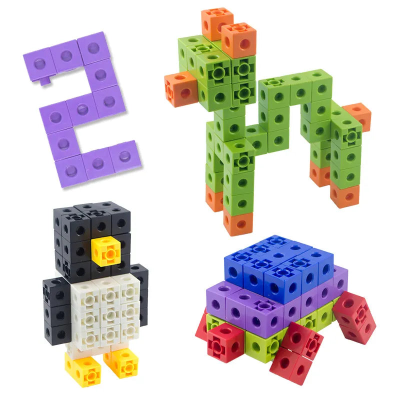 cube de construction enfant 100 pieces  blocs de construction en forme de Cube carré jouets éducatifs